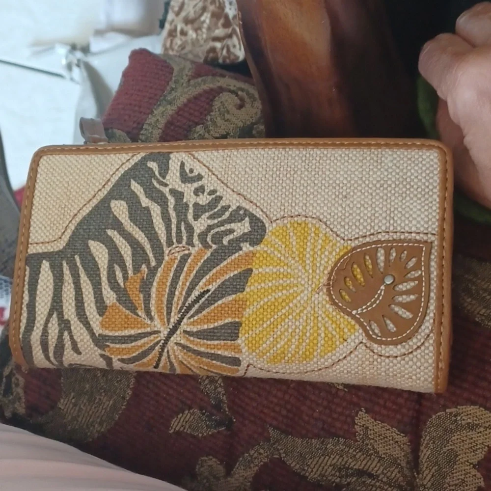 Relic Wallet, Tan Weave, Zebra, Leaf, 7x4